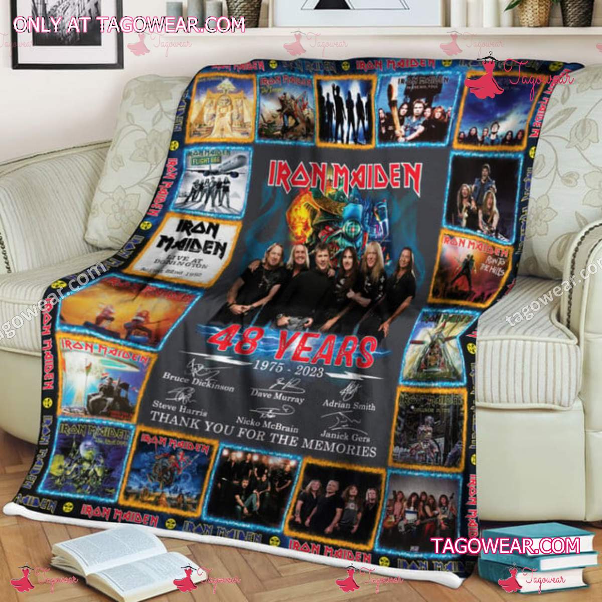 Iron Maiden 48 Years 1975-2023 Signatures Thank You For The Memories Blanket