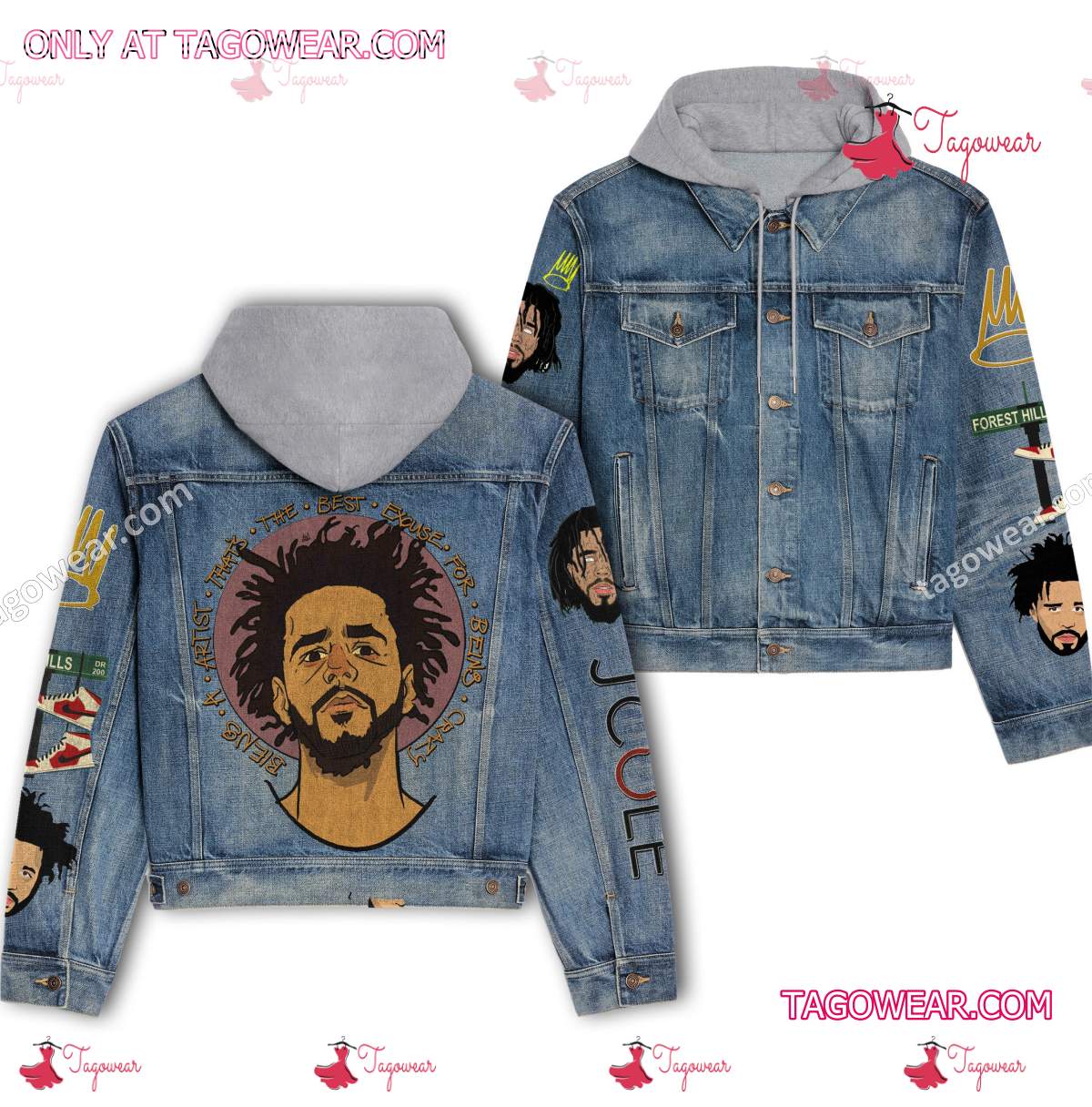 J Cole Being An Artist That's The Best Excuse For Being Crazy Jean Jacket Hoodie