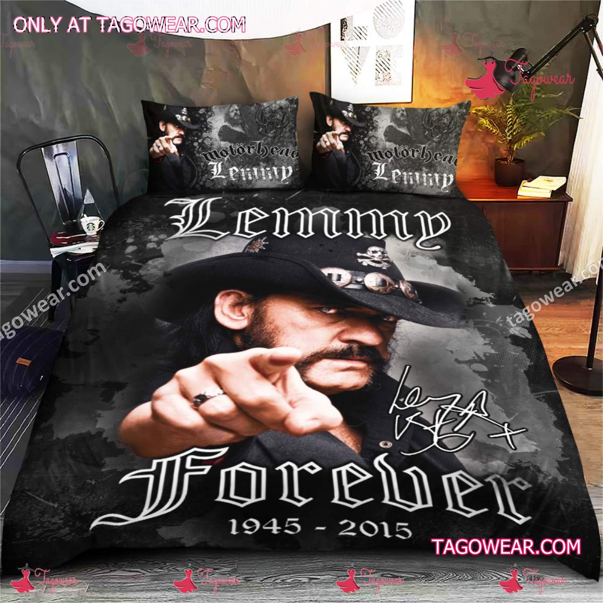 Motorhead Lemmy Kilmister Forever Signature Bedding Set