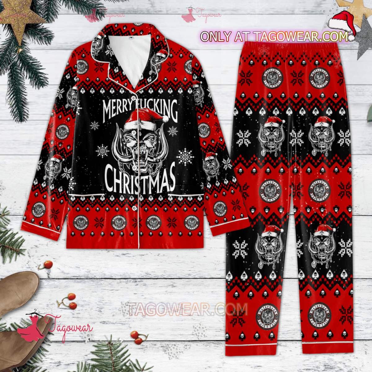 Motorhead Merry Fucking Christmas Pajamas For Men Women Set