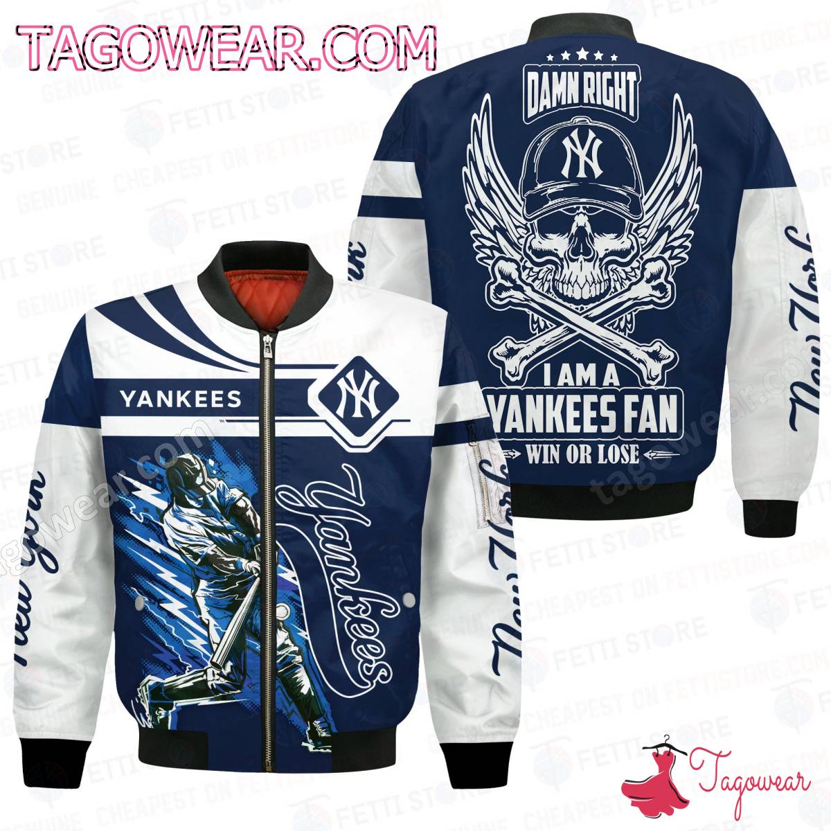 New York Yankees I Am A Fan Win Or Lose Bomber Jacket
