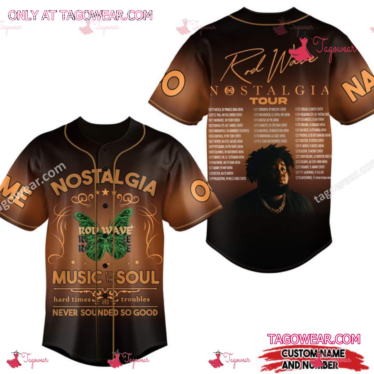 Nostalgia Music For The Soul Rod Wave Personalized Baseball Jersey