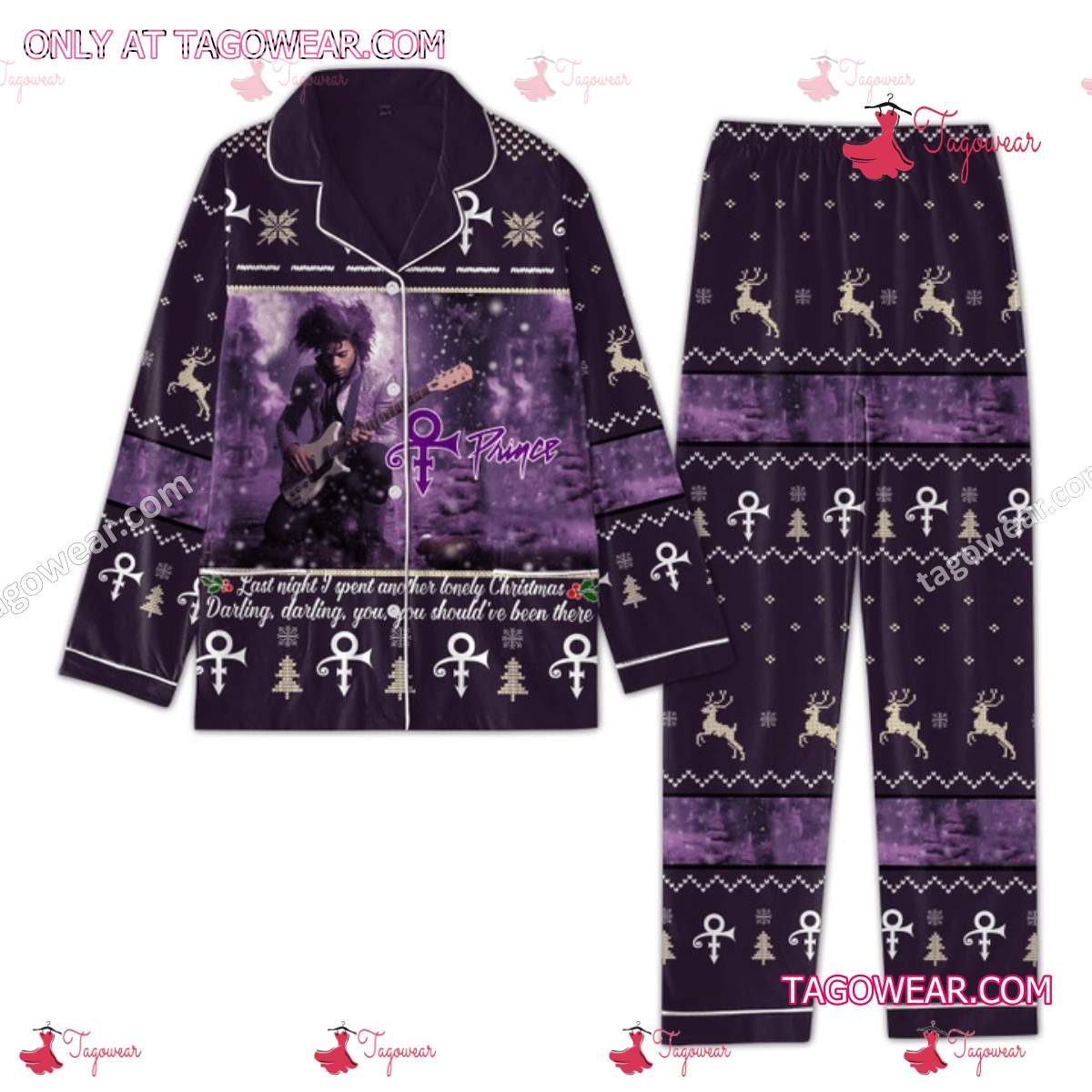 Prince Last Night I Spent Another Lonely Christmas Ugly Women Pajamas Set a