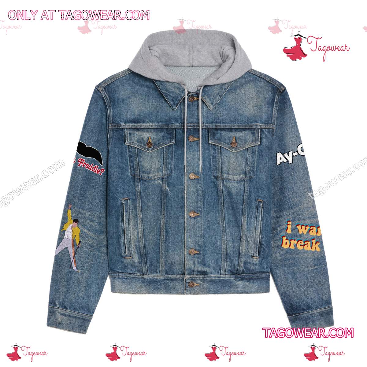 Queen Band The Show Must Go On Jean Jacket Hoodie - Tagowear