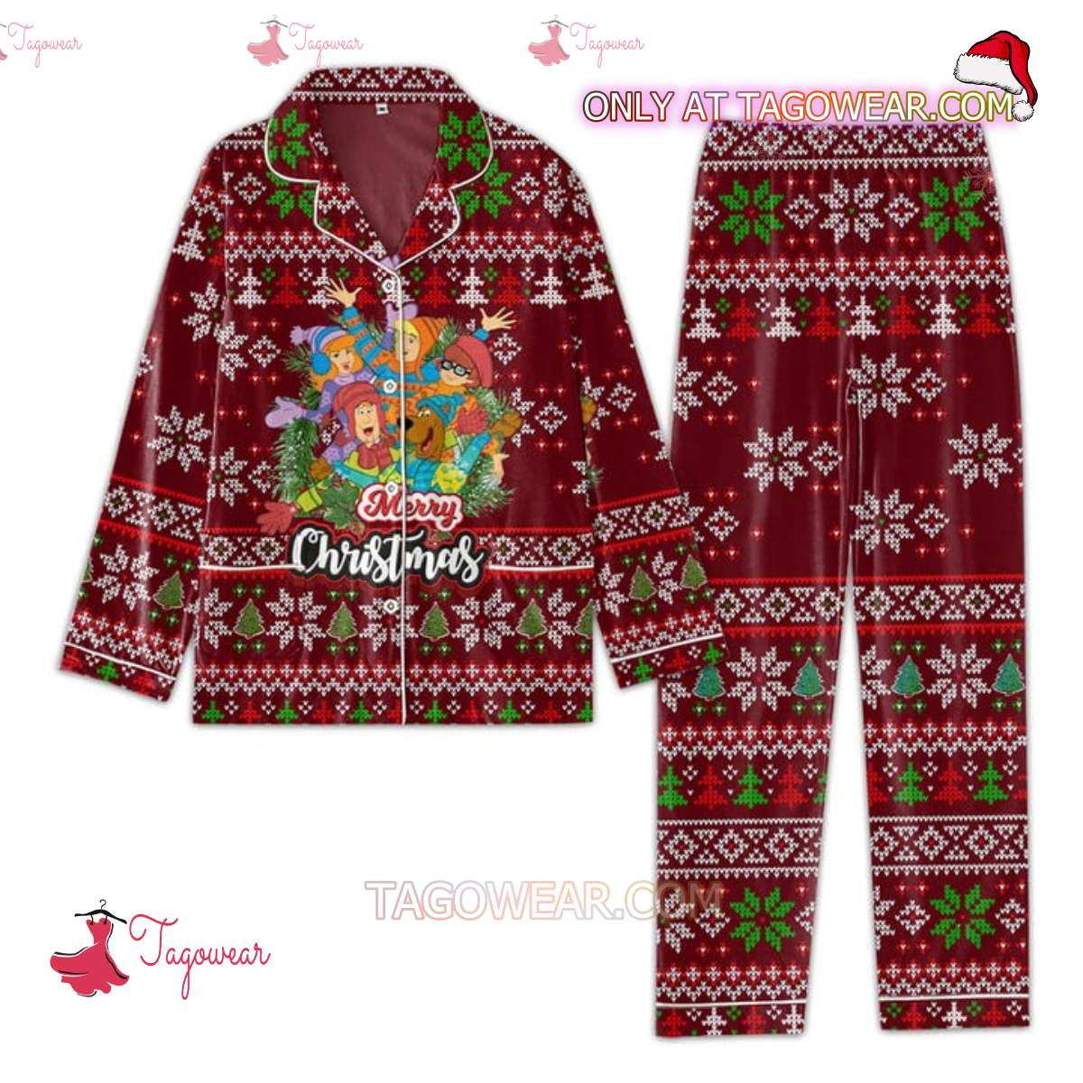 Scooby-doo Merry Christmas Pajamas For Men Women Set