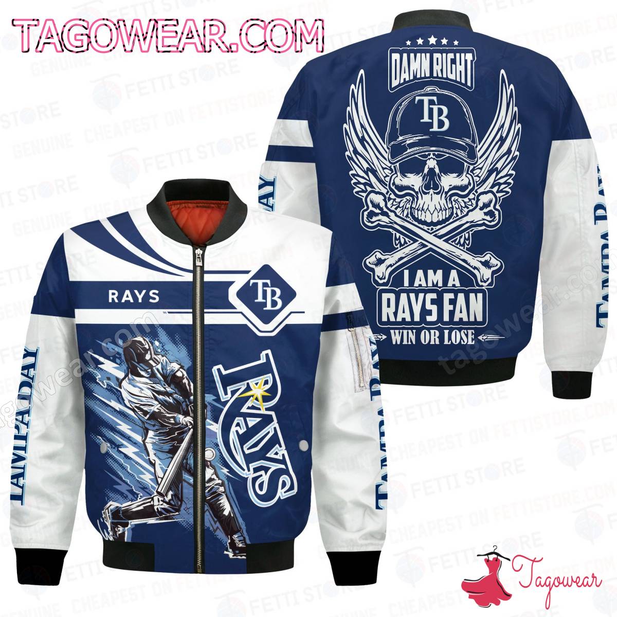 Tampa Bay Rays I Am A Fan Win Or Lose Bomber Jacket