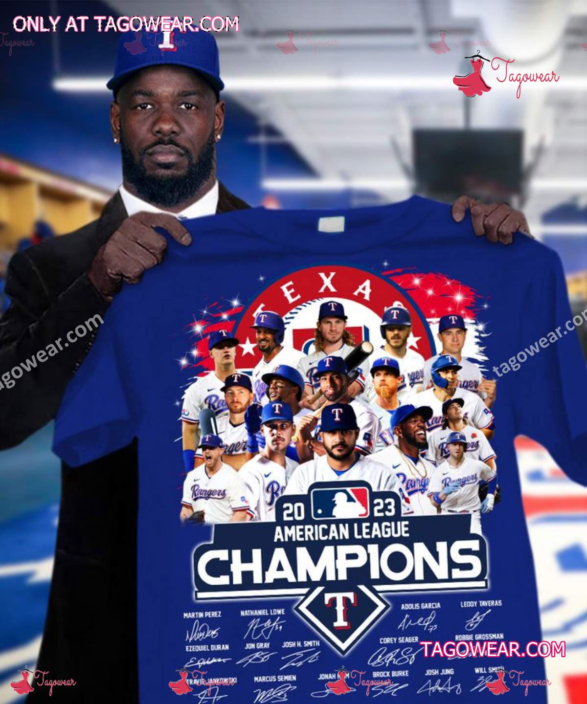 Texas Rangers 2023 American League Champions Signatures Shirt