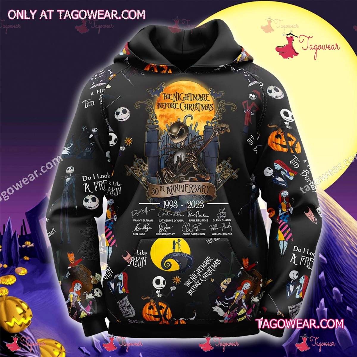 The Nightmare Before Christmas 30th Anniversary Signatures Hoodie