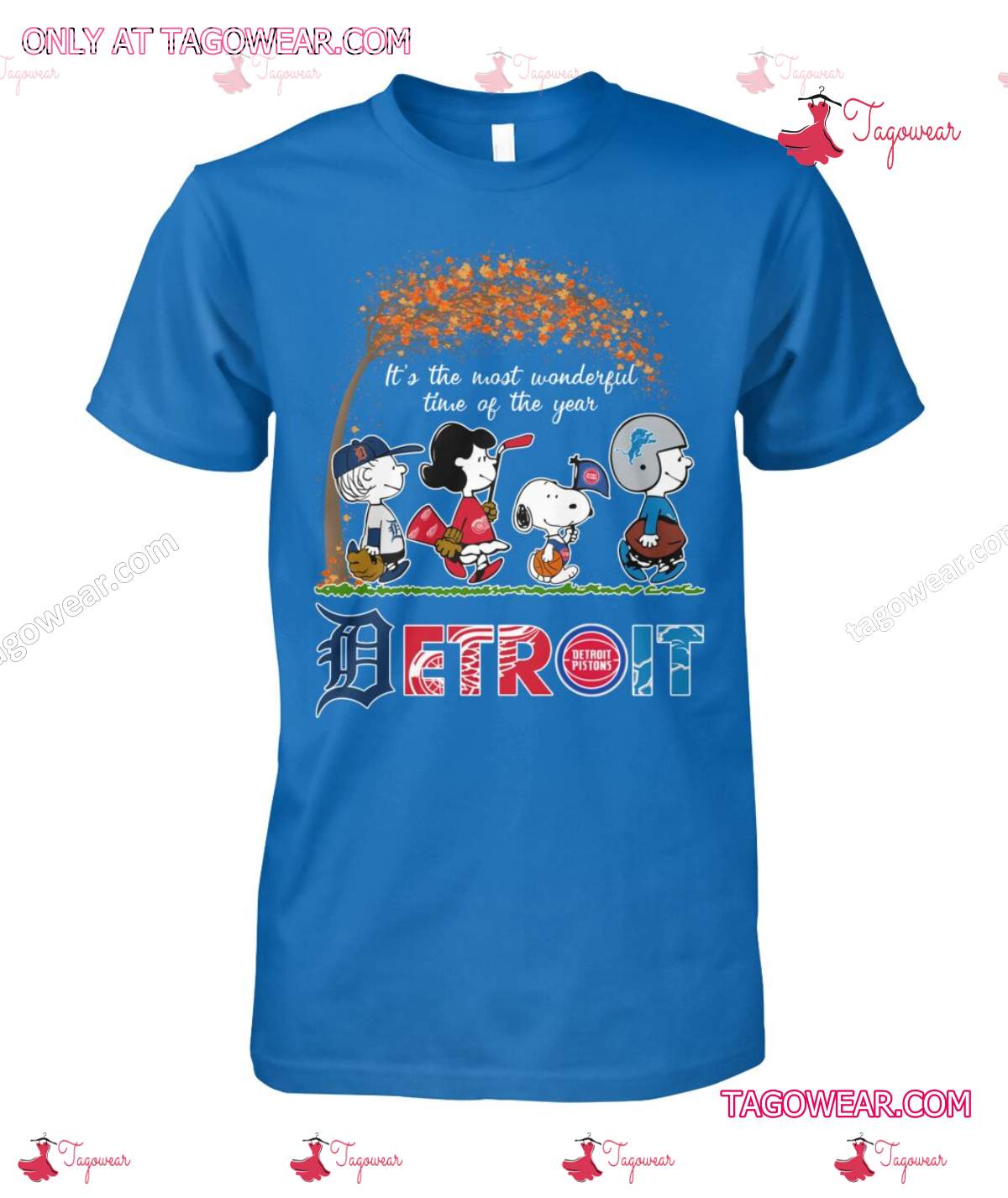 The Peanuts Detroit Sport Teams It's The Most Wonderful Time Of The Year Shirt a