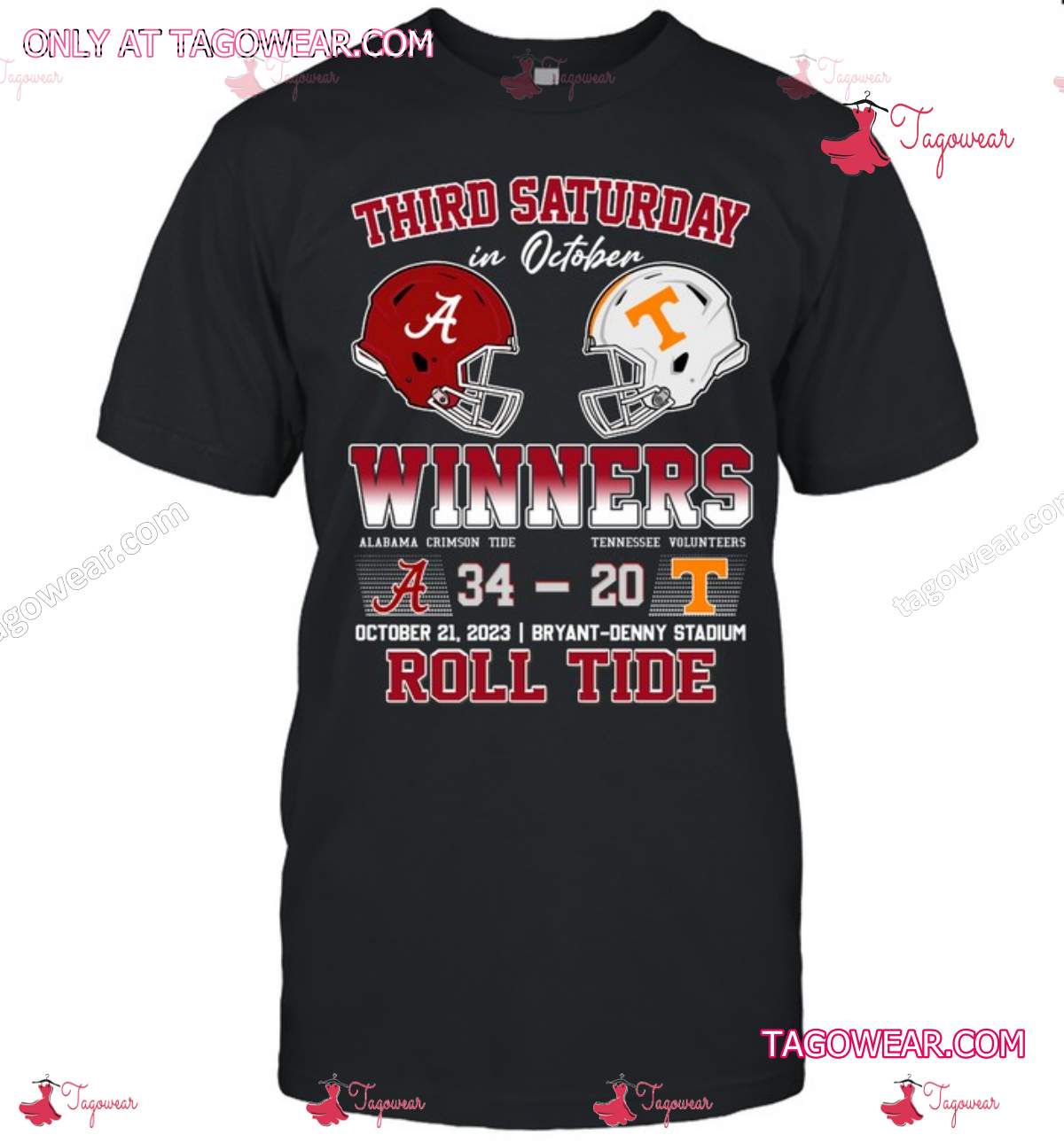Third Saturday In October Winners Alabama Crimson Tide 34-20 Tennessee Volunteers Roll Tide Shirt a