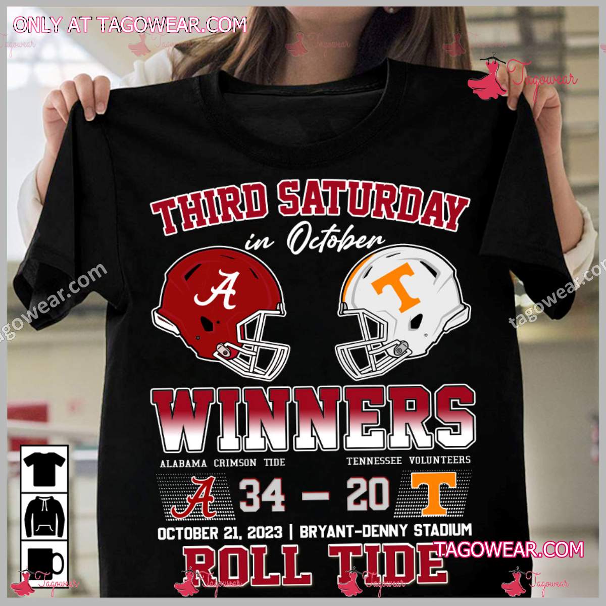 Third Saturday In October Winners Alabama Crimson Tide 34-20 Tennessee Volunteers Roll Tide Shirt