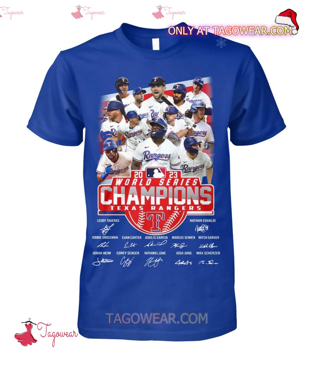 2023 World Series Champions Texas Rangers Signatures Shirt a