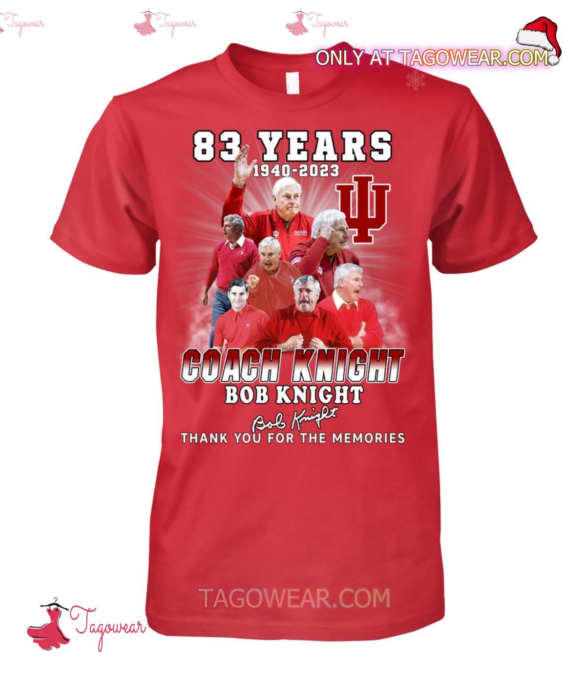 83 Years 1940-2023 Coach Knight Bob Knight Thank You For The Memories Signature Shirt a