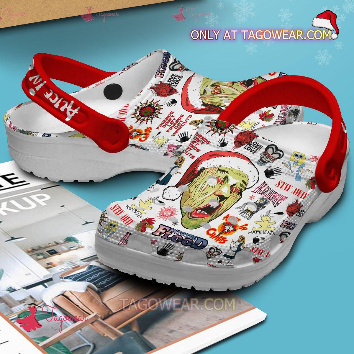 Alice In Chains Into The Flood Christmas Crocs a