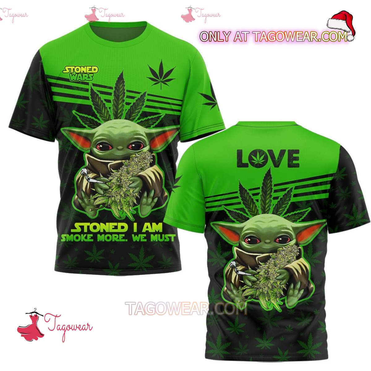 Baby Yoda Stoned Wars Stoned I Am Smoke More We Must T-shirt And Pants a