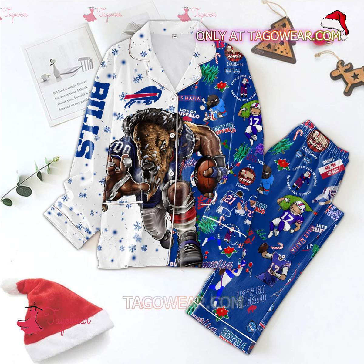 Buffalo Bills Mascot Christmas Pajamas For Men Women Set