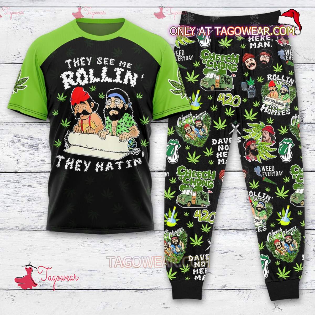 Cheech And Chong They See Me Rollin' They Hatin' T-shirt And Pants