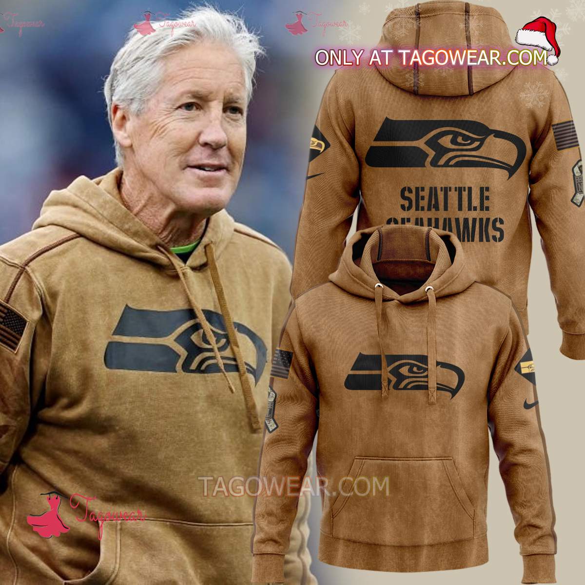 Coach Pete Carroll Seattle Seahawks Salute To Service Hoodie