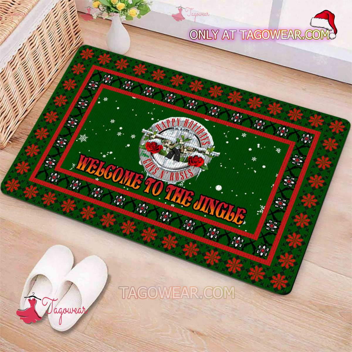 Happy Holidays Guns N' Roses Welcome To The Jingle Christmas Doormat