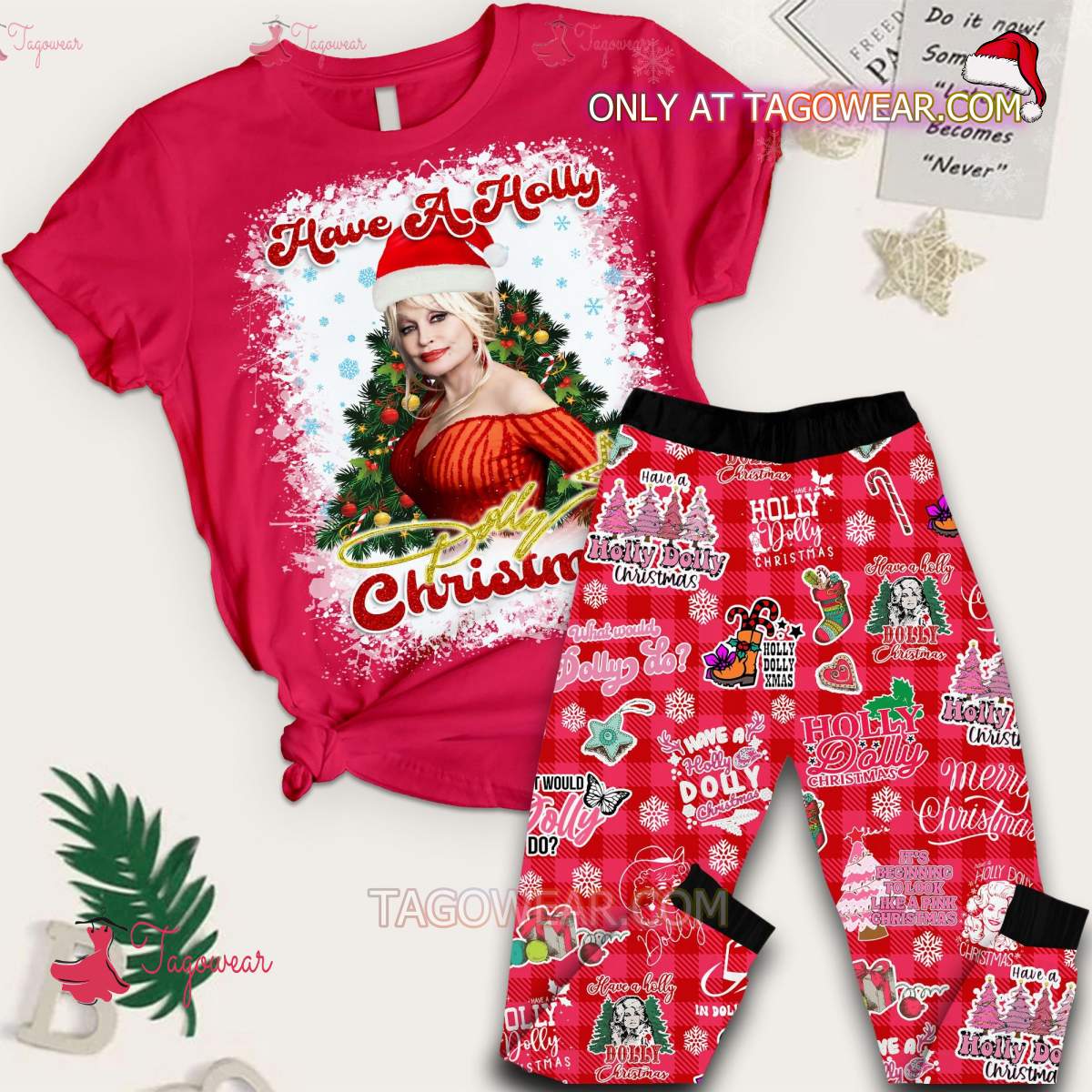 Have A Holly Dolly Christmas Dolly Parton Family Pajamas Set