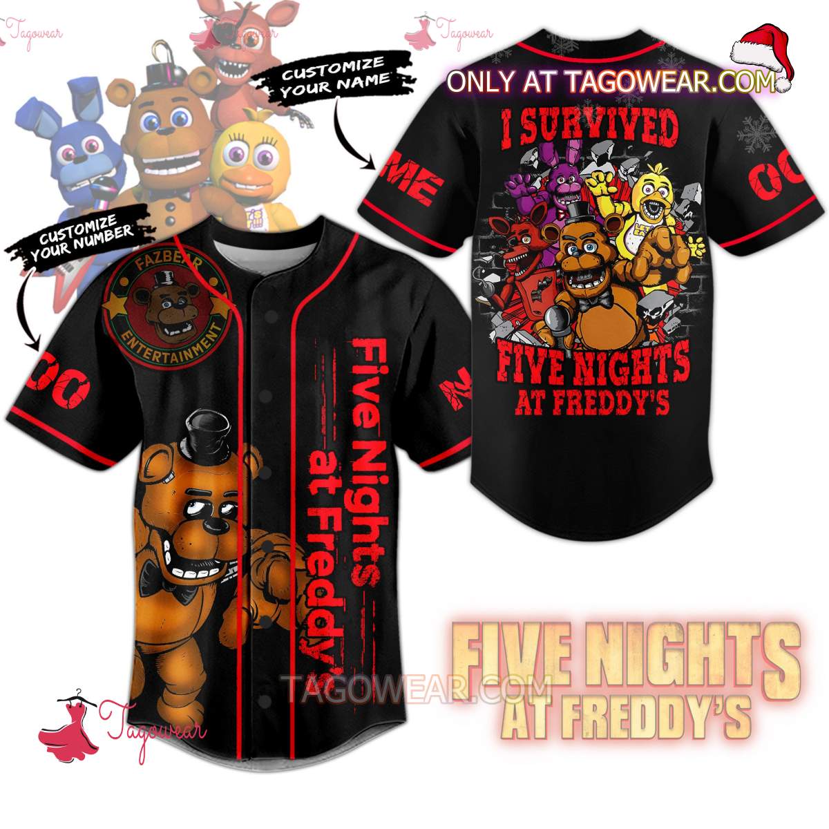 I Survived Five Nights At Freddy's Personalized Baseball Jersey