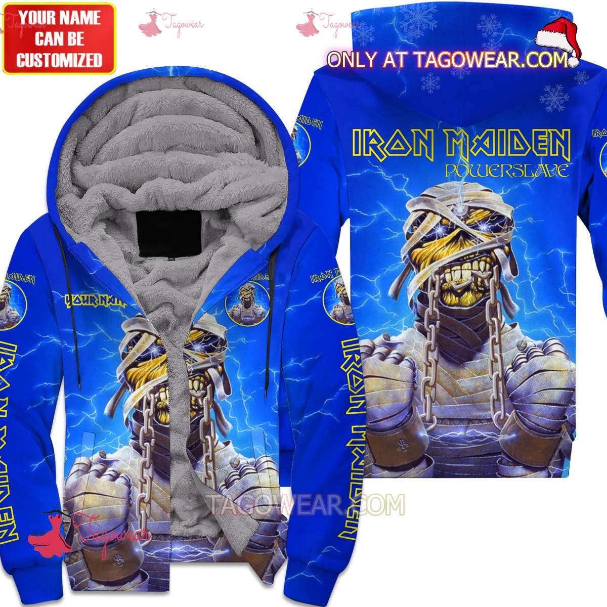 Iron Maiden Powerslave Album Cover Personalized Fleece Hoodie a