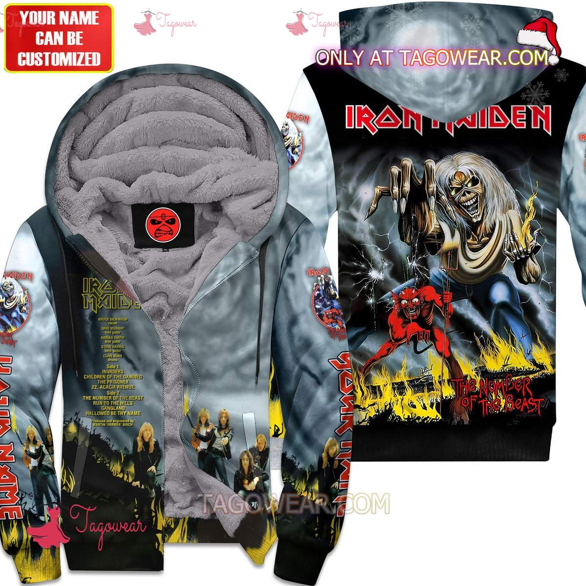 Iron Maiden The Number Of The Beast Personalized Fleece Hoodie a