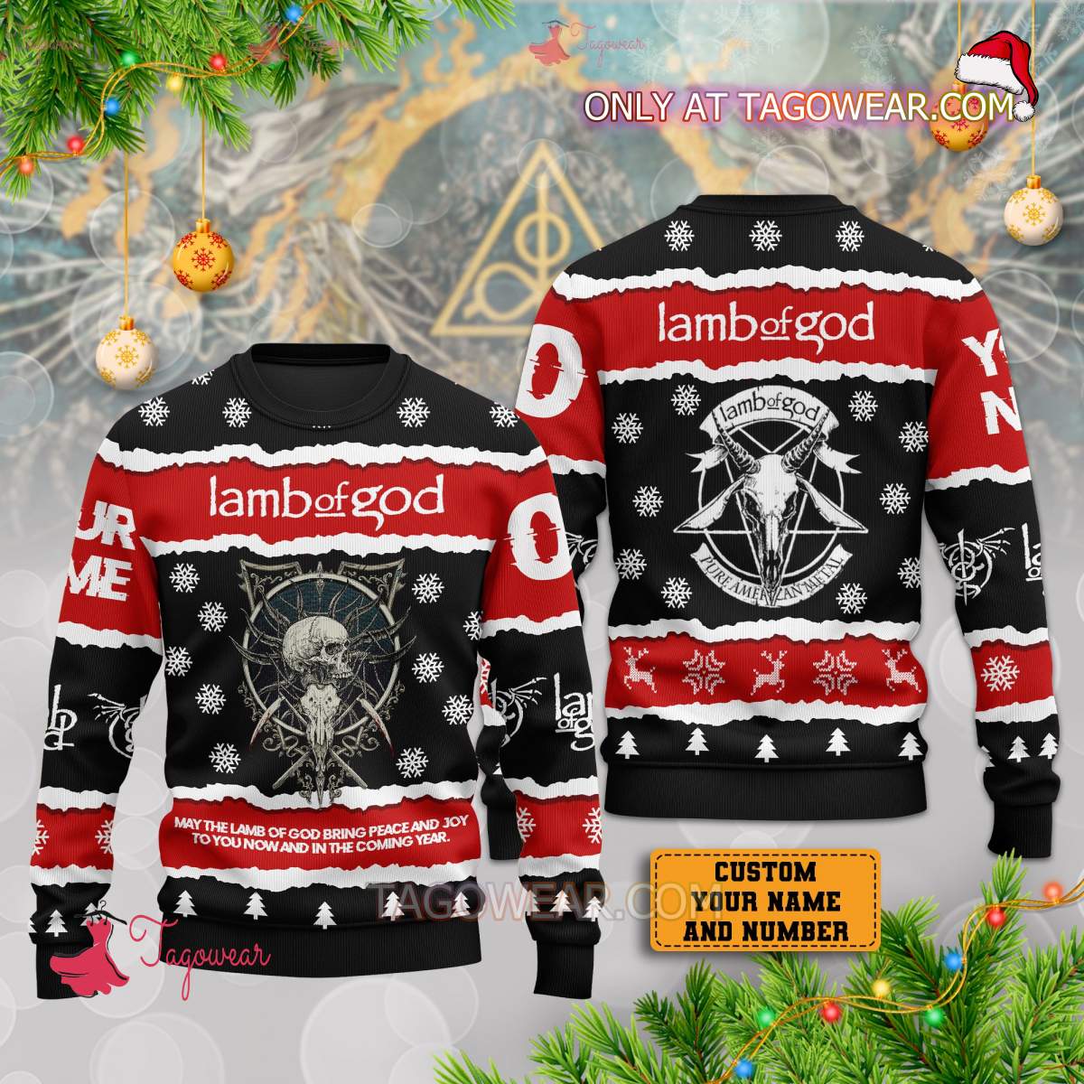 Lamb Of God May The Lamb Of God Bring Peace And Joy Christmas Personalized  Sweater