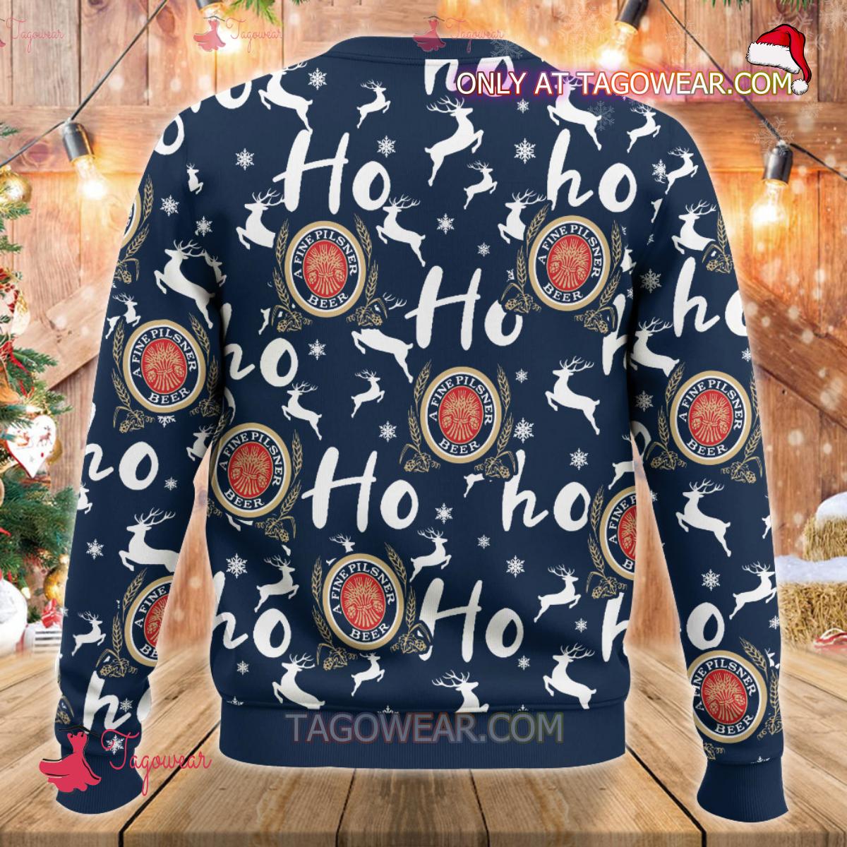 Miller Lite Christmas With Beer Hohoho Holiday Sweater - Tagowear