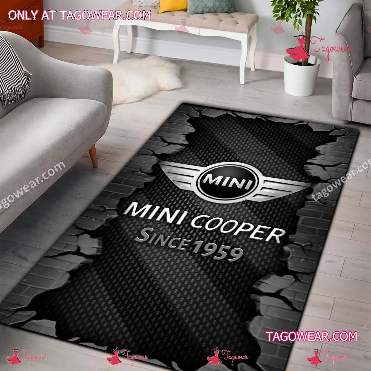 Mini Cooper Since 1959 Rug Carpet