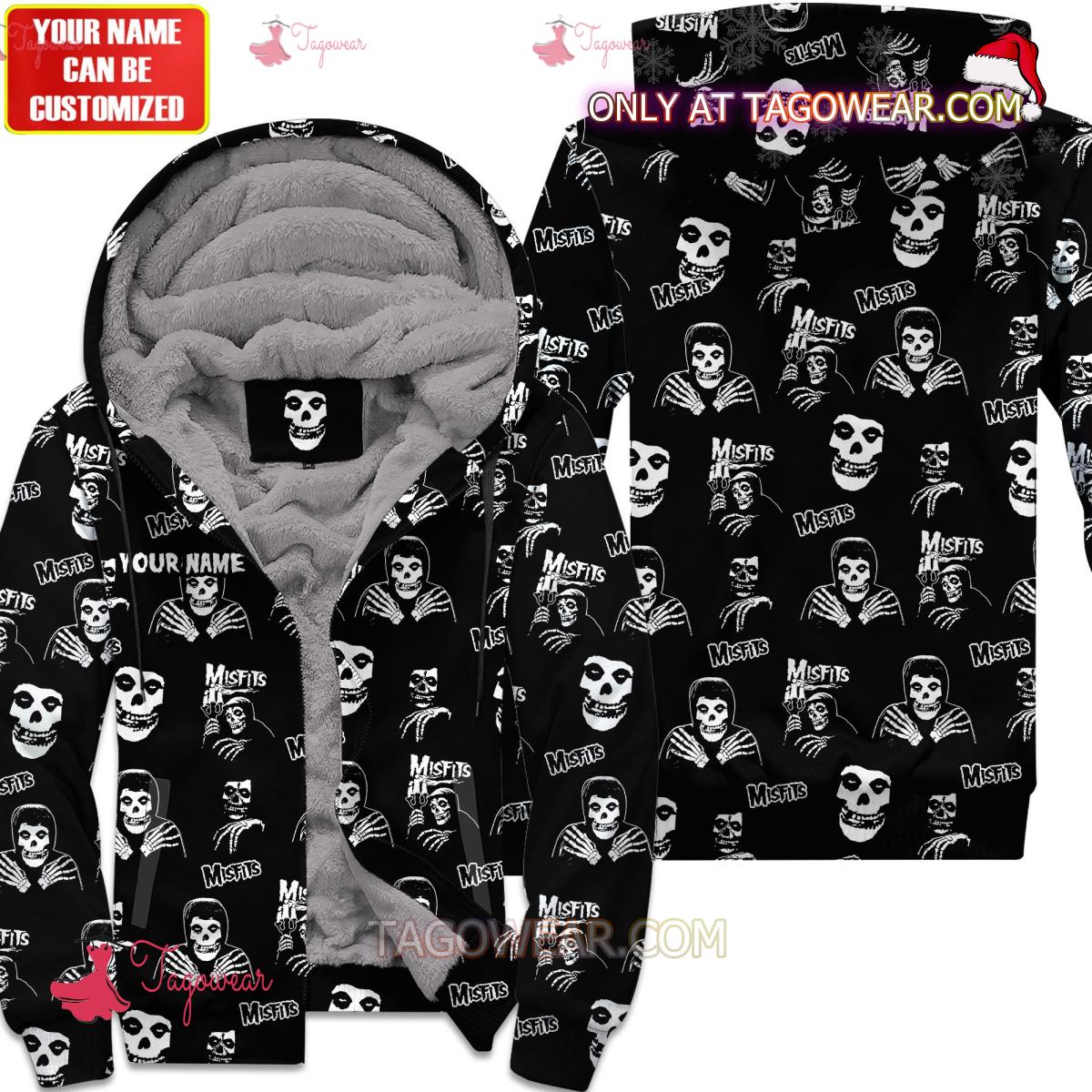 Misfits Skull All Over Print Personalized Fleece Hoodie a