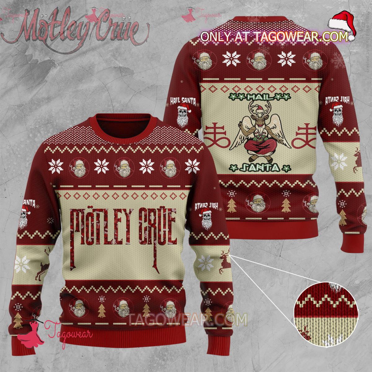 Motley Crue Hail Santa Ugly Christmas Sweater