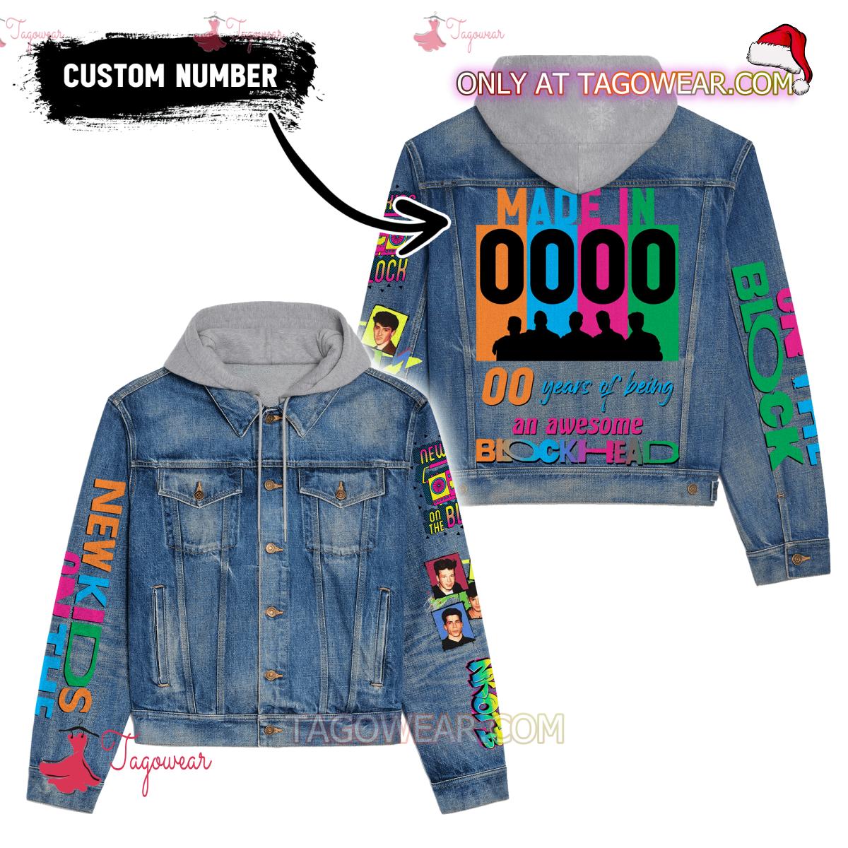 New Kids On The Block An Awesome Blockhead Personalized Jean Hoodie Jacket