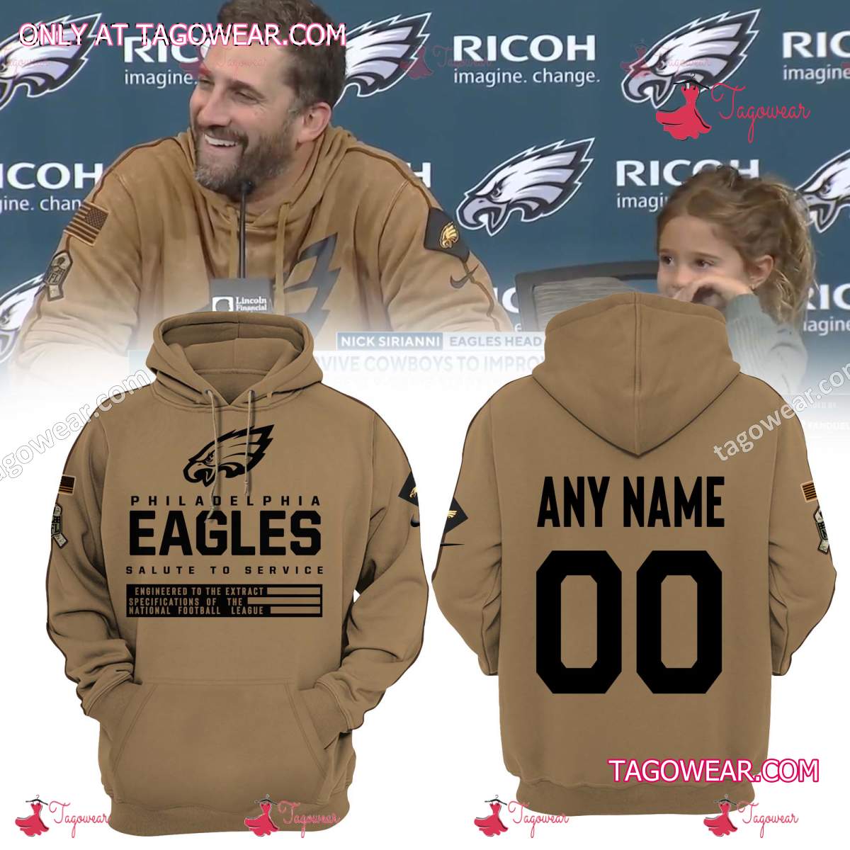 Nfl Philadelphia Eagles 2023 Salute To Service Personalized Hoodie ...