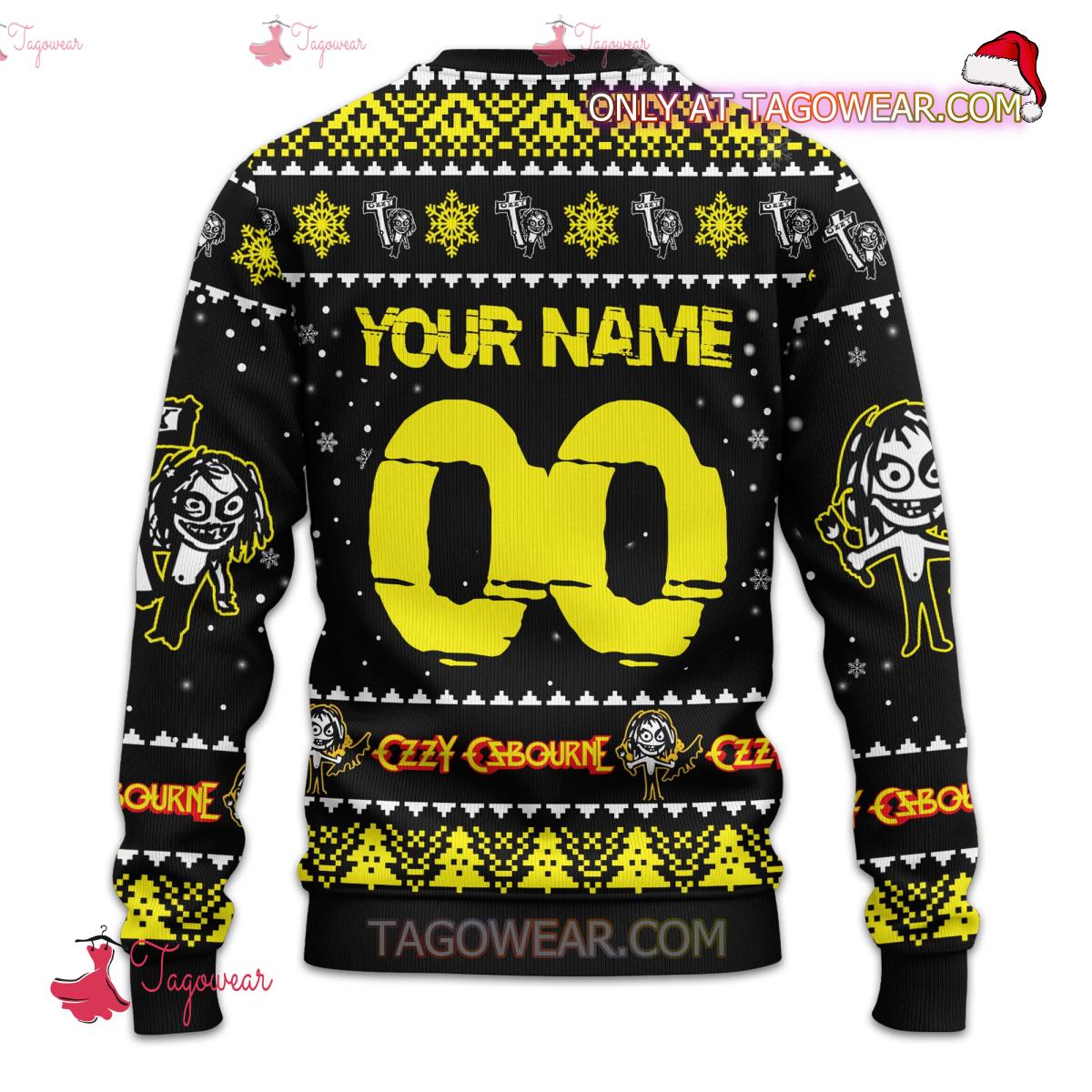 Ozzy Osbourne Skull Personalized Ugly Christmas Sweater b