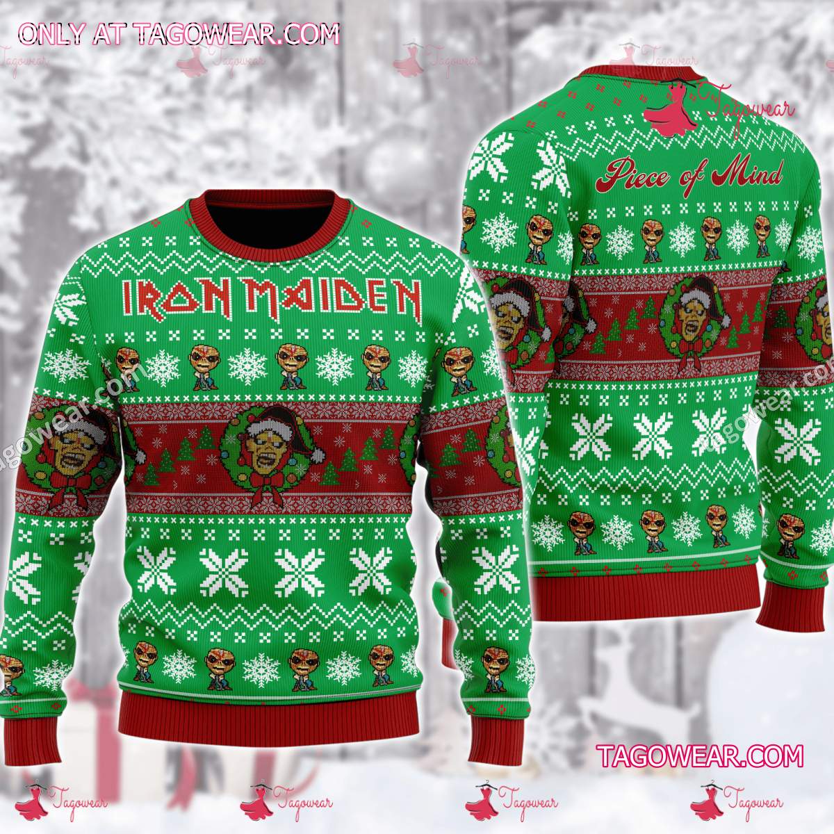 Piece of Mind iron maiden Ugly Christmas Sweater