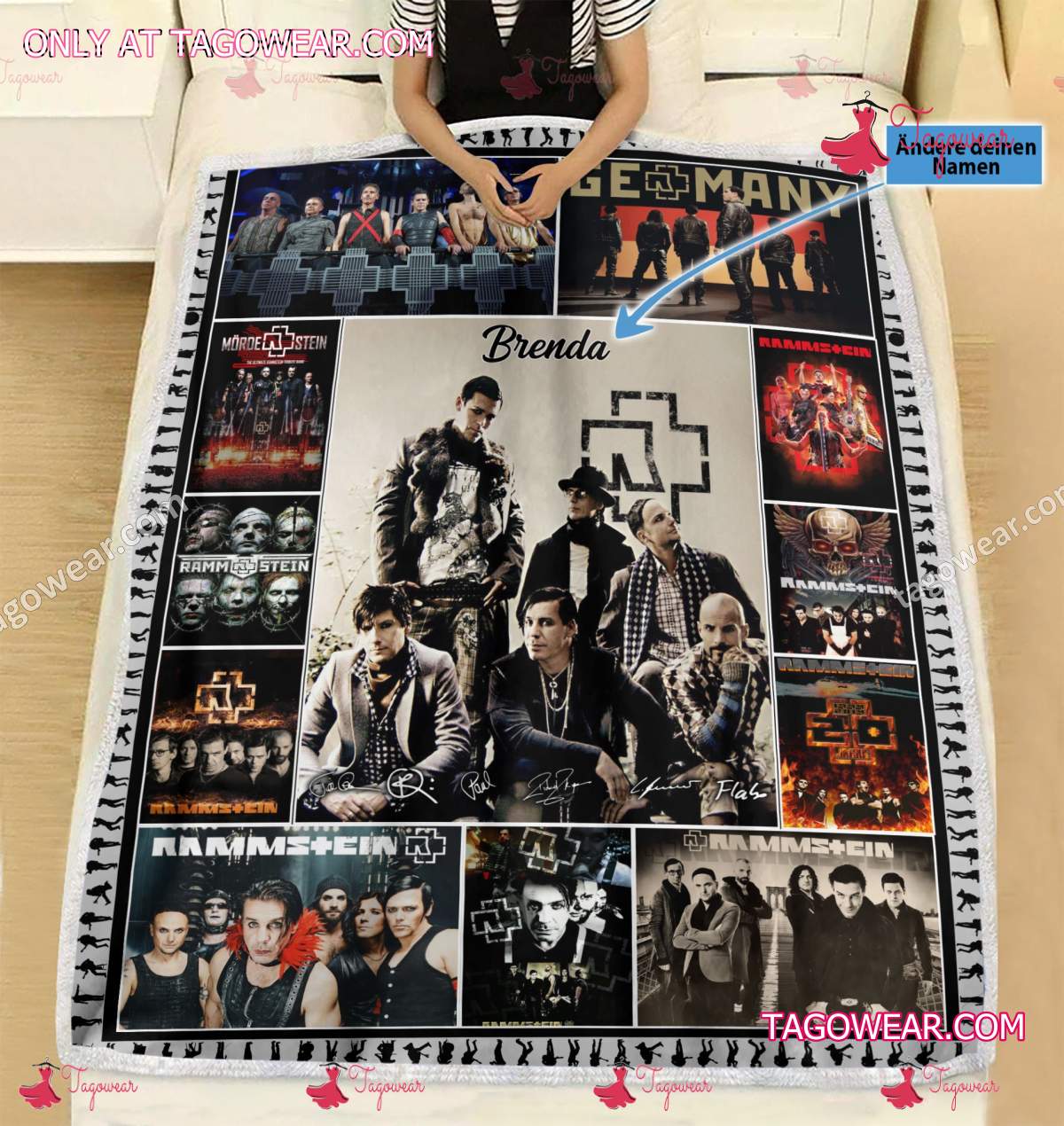 Rammstein Album Collections Signatures Personalized Blanket