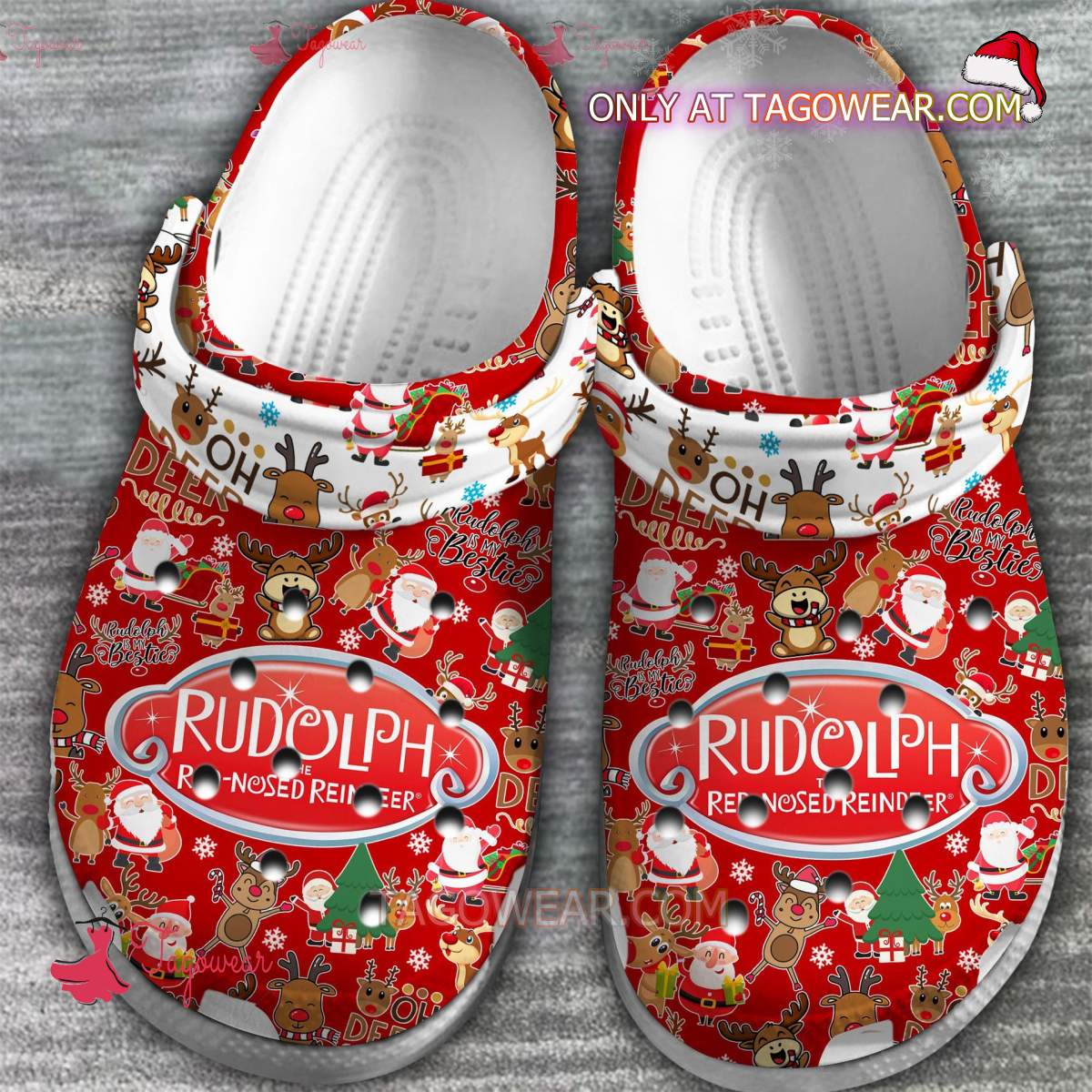 Rudolph The Red Nosed Reindeer Red Crocs - Tagowear