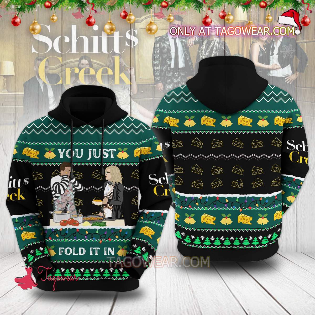 Schitt's Creek You Just Fold It In Ugly Christmas Hoodie