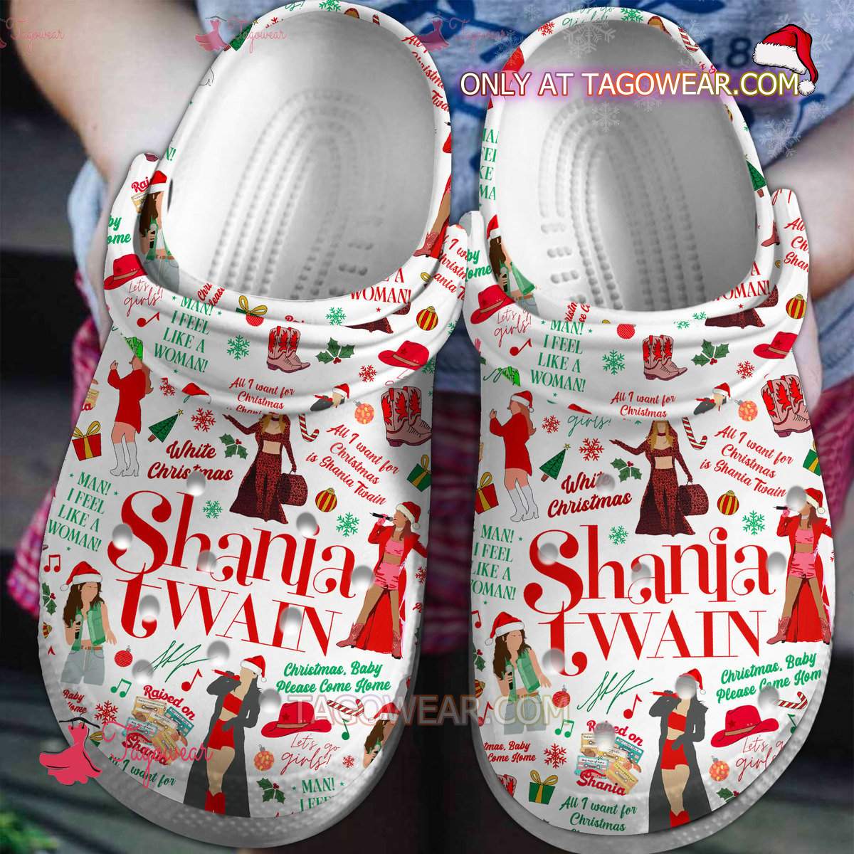 Shania Twain White Christmas Crocs - Tagowear