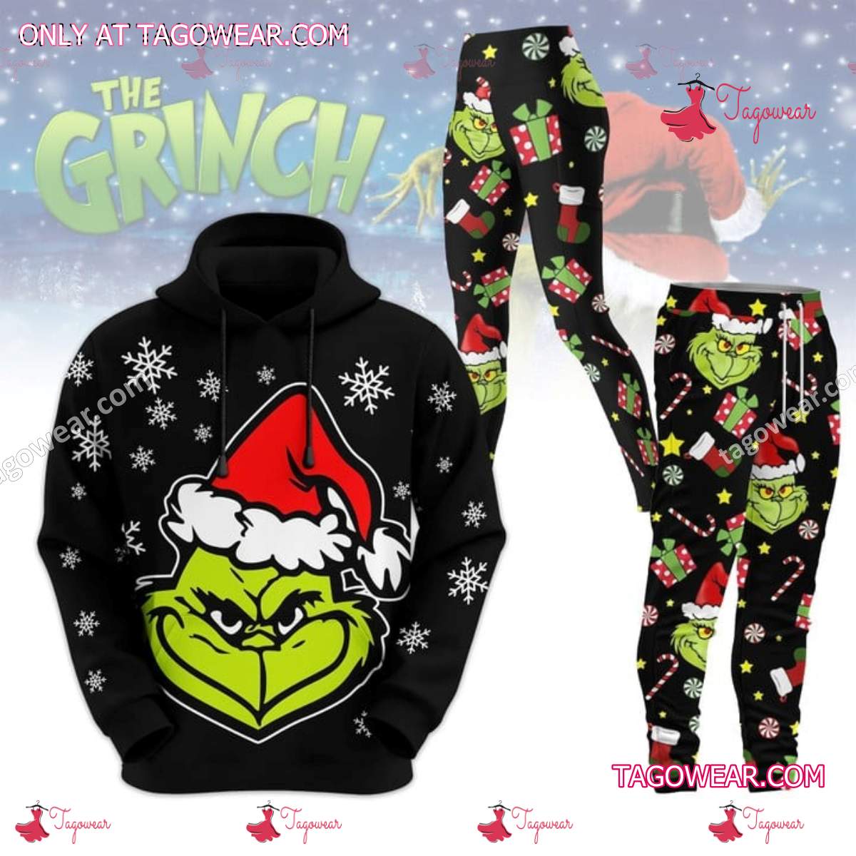 The Grinch Christmas Hoodie And Leggings