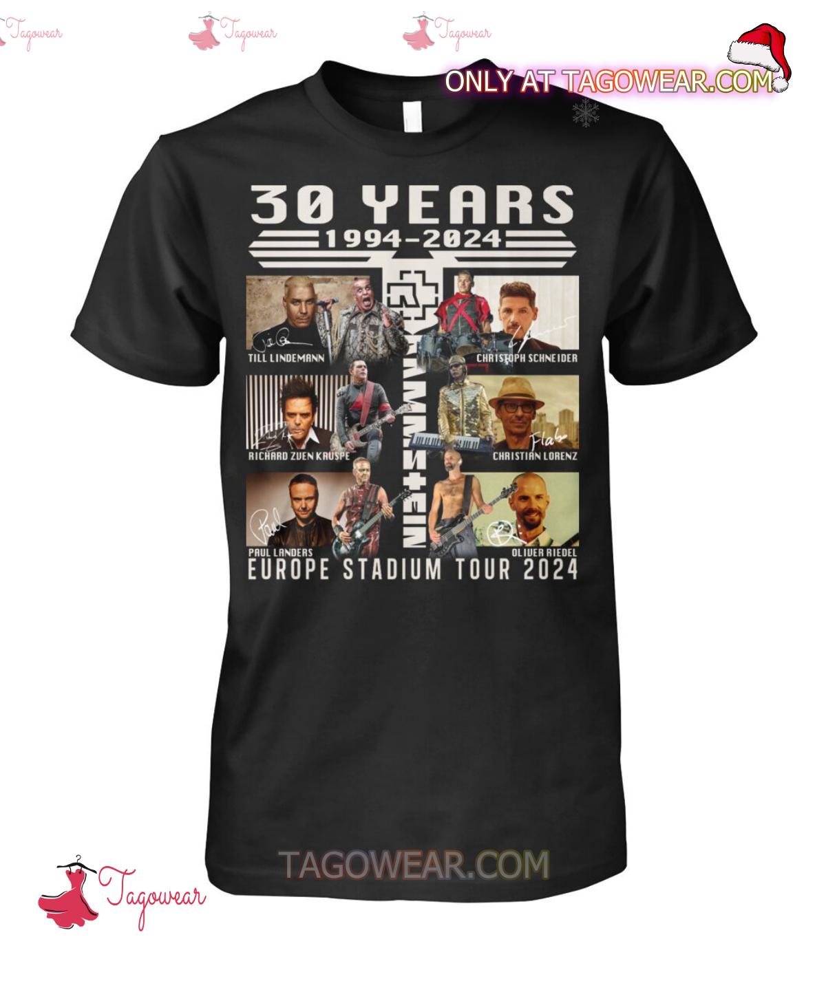 30 Years 1994-2024 Rammstein Europe Stadium Tour 2024 Shirt a