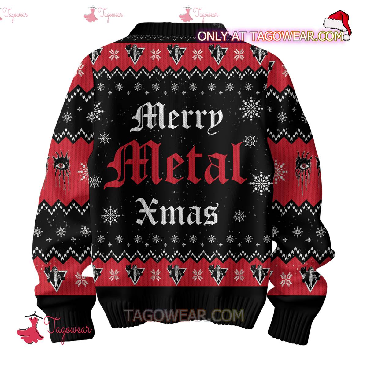 Alice Cooper Merry Metal Xmas Ugly Christmas Sweater b