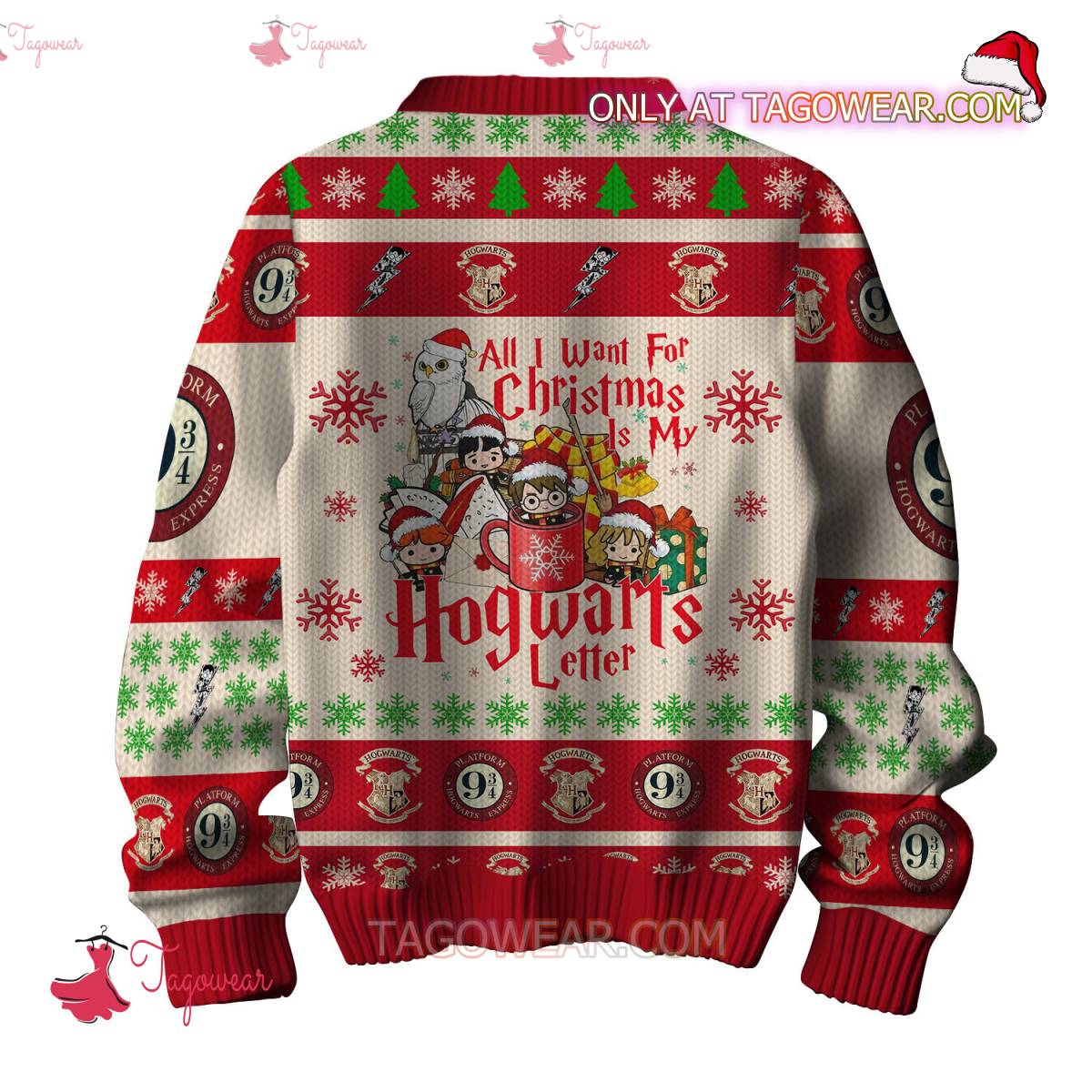 All I Want For Christmas Is Hogwarts Letter Ugly Christmas Sweater b