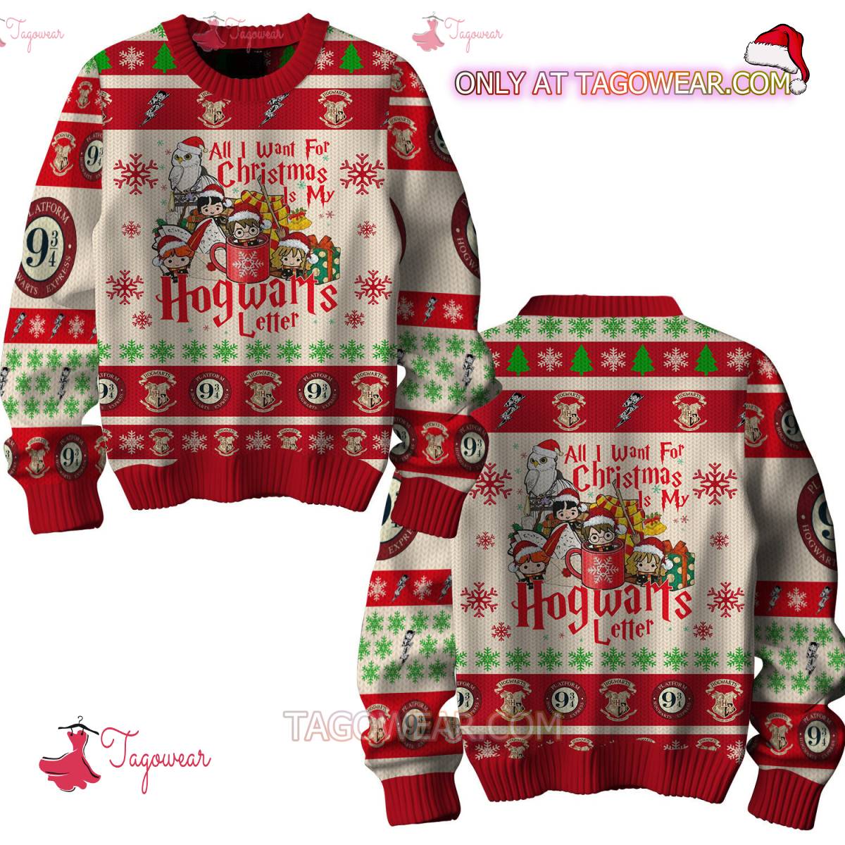 All I Want For Christmas Is Hogwarts Letter Ugly Christmas Sweater