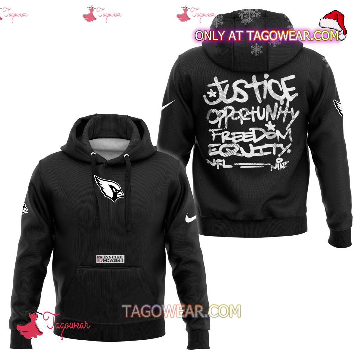 Arizona Cardinals NFL Inspire Change Justice Opportunity Equality Freedom Hoodie