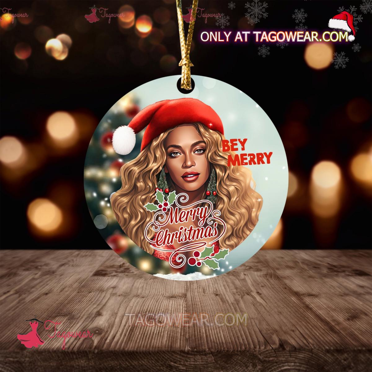 Beyonce Merry Christmas Bey Merry Ornament