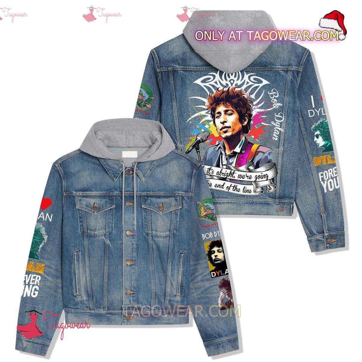 Bob Dylan Well It's Alright We're Going To The End Of The Line Jean Hoodie Jacket