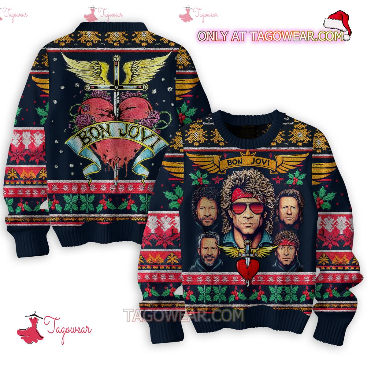 Bon Jovi Members Christmas Sweater