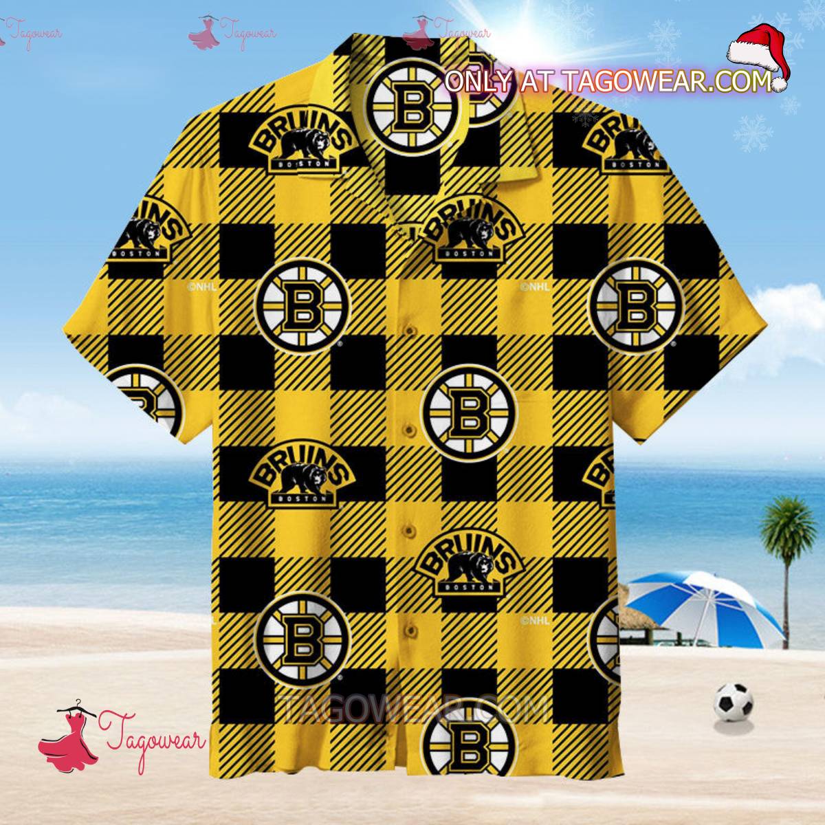 Boston Bruins Plaid Pattern Hawaiian Shirt
